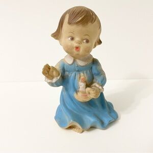 Vintage 1960s Bonnytex Rubber Child Blue Nightgown Toy